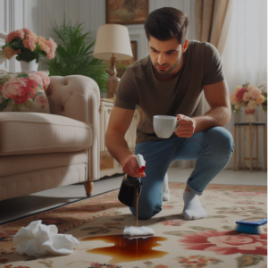 پاک کردن لکه روغن و قهوه از فرش